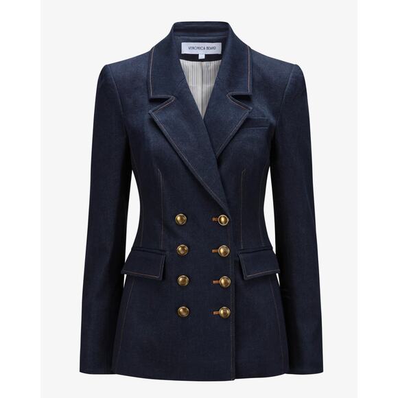 Veronica Beard Jackets & Blazers - Veronica Beard Claude Dickey Jacket Denim Double-Breasted Blazer